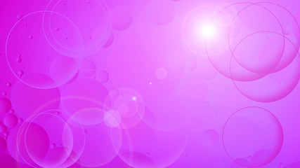 bright oily drops in water with colorful background, close-up 