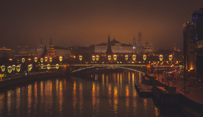 Naklejka na ściany i meble night view of Moscow, Russia