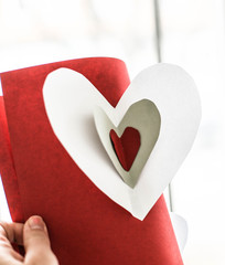 Pop up heart on card 
