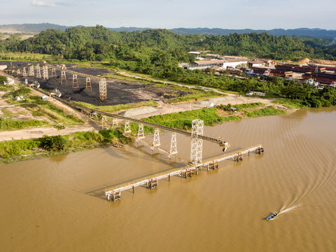 Old Port An Coal Mining For Coal Shipping Aerial View