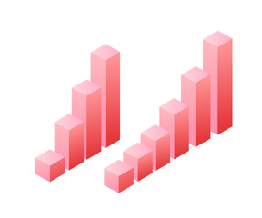 Statistics graph chat isometric object for