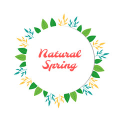 Spring banner for decoration. Spring banner in vector. Spring colors, green, turquoise and yellow.