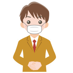 感染症対策でマスクをした男性