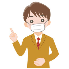 感染症対策でマスクをした男性