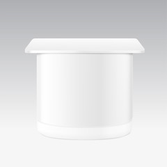 Yogurt packaging mockup. Vector illustration isolated on white background. Ready for use in your design. EPS10.	