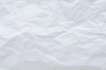 white crumpled paper texture background.