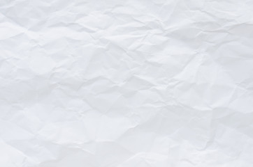 white crumpled paper texture background.