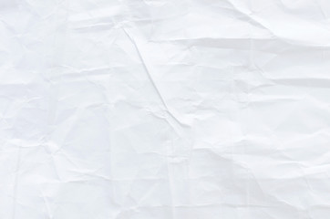 white crumpled paper texture background.