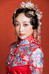 Fototapeta premium Young Asian women in vintage clothes