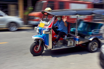 Fast Tuk Tuk panning in Thailand