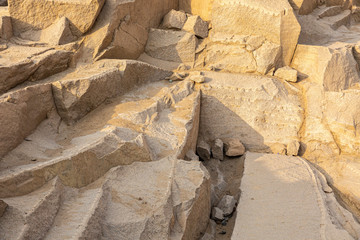Ancient stone pit near the city of Aswan