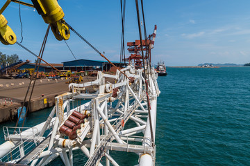 Stinger is an equipment used during pipelaying was inpeced at a port during mobilization