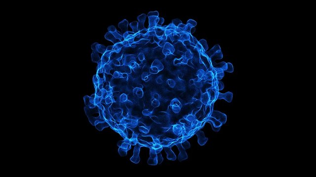 Seamless looped animation of Coronavirus 2019-nCoV in electrone microscope