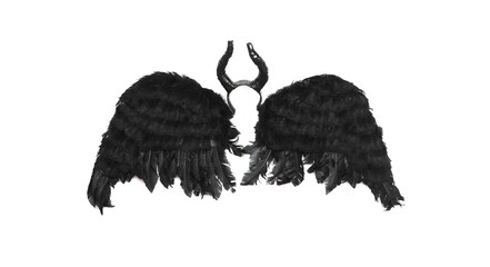 black devil wings isolated on white background