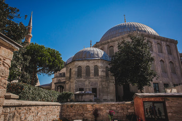 Turkey, the city of Istanbul, in the pictures one of the mosques of the city, outside.