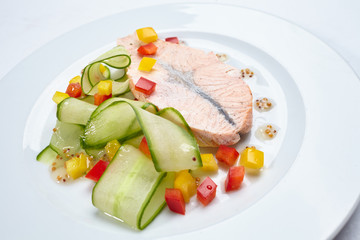 salmon with vegetables
