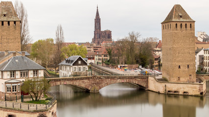 A long exposure panorama in the ponts couverts in Strasbourg 