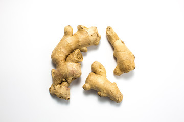Root ginger isolated on a white studio background