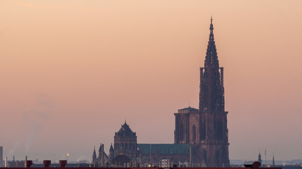 Fototapeta premium Poranna panorama Strasburga