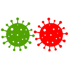Covid 19 with coronaviruses. Virus symbol on a white background with icons