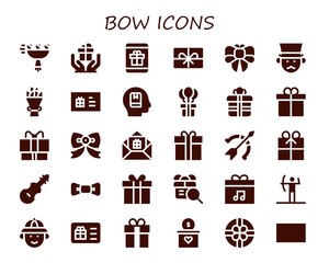 Modern Simple Set of bow Vector filled Icons