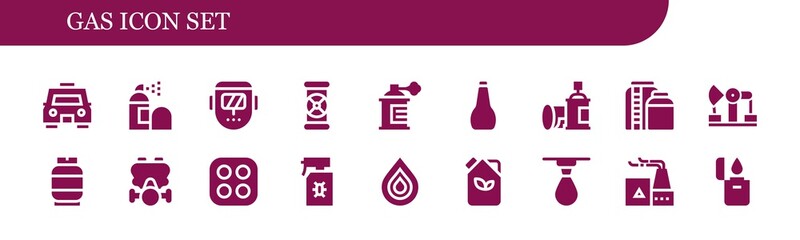gas icon set