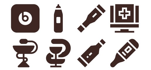 Modern Simple Set of thermometer Vector filled Icons
