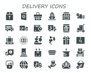 Modern Simple Set of delivery Vector filled Icons