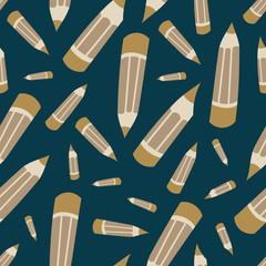Seamless pattern with flat pencils.