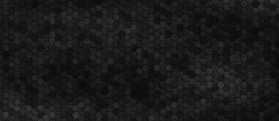 Fototapeta premium Black wall with hexagon tiling