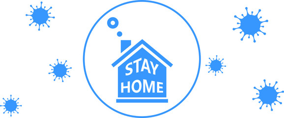 Logo of house. Quarantine. Stay home.Self isolation. Stay safe. Protection campaign or measure from coronavirus, COVID-19, Coronavirus, 2019-nCov, COVID 19 logo.