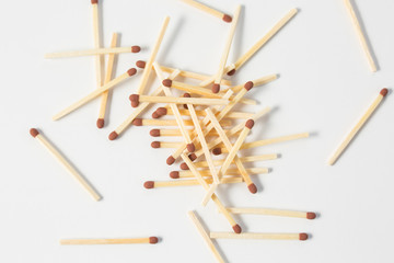Close-up of a red match isolated on a white.