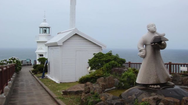 the sculpture of lighthouse in Udo, a little island near Jejudo, South Korea