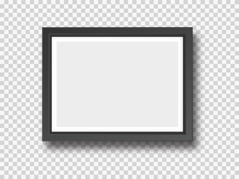 Black wall photograph or painting frame mock