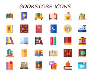 Modern Simple Set of bookstore Vector flat Icons