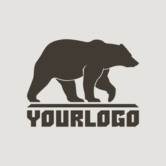 Bear profile llogo sign vector pictogram illustration isolated