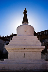 stupa in Tibetan Buddhism temple in Tibet, China 