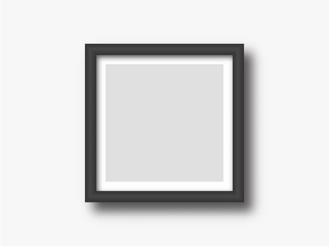 Square wall photo or painting frame mock up
