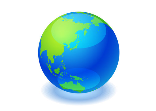 デジタルネットワーク青い地球-3Dイメージ