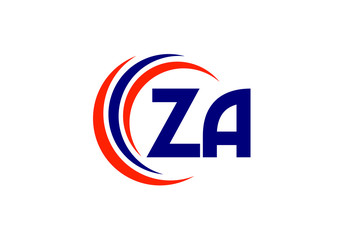 Striking ZA Lettermark Logo Design with Circular Swooshes Symbolizing Momentum and Connection in a Modern Business Identity