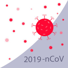 Virus concept. Vector illustration on isolated white background. Crown virus bacterial cell icon, 2019-nCoV. Flat. For banner, flyer, message