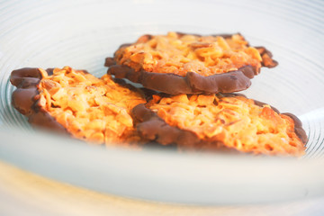 Closeup of Florentiner Cookies on a background