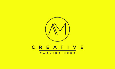 AM Letter Logo Design. Creative Modern A M Letters icon vector Illustration.