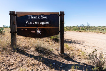 THANK YOU sign on the road