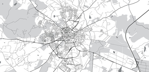 Urban vector city map of Evora, Portugal
