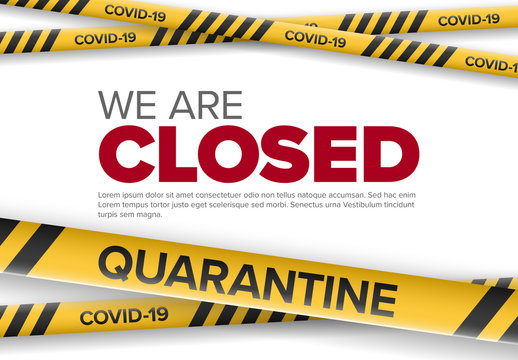 Shop Closed Digital Layout with Coronavirus Quarantine Information