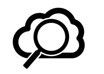 cloud and magnifying glass icon