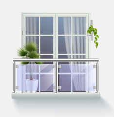 Window With Fenced Balcony  