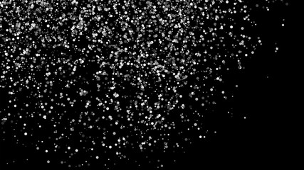 Black-White Polka Dot Texture Isolated On Black. Grey Explosion Of Confetti. Silver Tint Background. Vector Illustration, EPS 10.