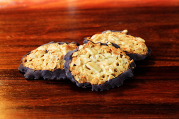Closeup of Florentiner Bisquits on a background